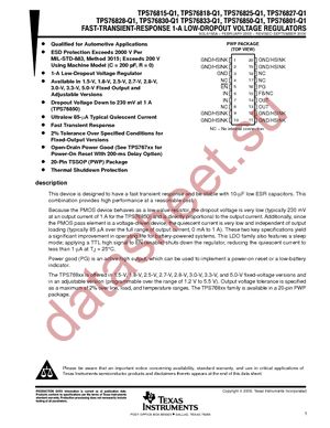 TPS76815QPWPRQ1 datasheet  